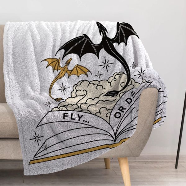 ZapMerch Dragon Blanket Winged Guardians Throw Blankets Couch Bed Living Room Decor Soft Durable Washable 57" X 50" SC00003-004