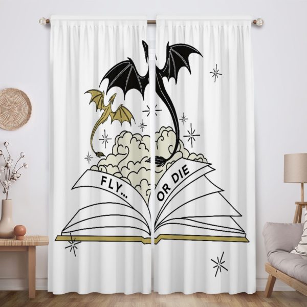 ZapMerch Dragon Window Curtains Winged Guardians Drapes Bedroom Home Room Decor Durable Fabric Machine Washable 82" X 84" SC00003-013