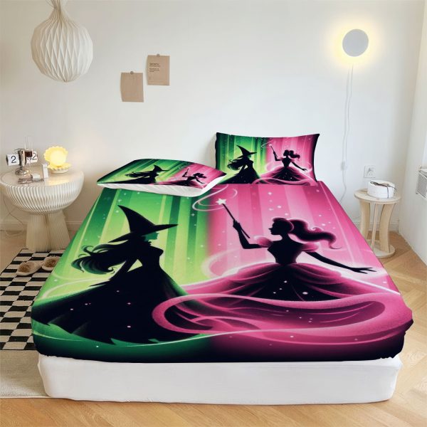 ZapMerch Witch Fitted Sheet Girls Friendship Bed Sheets Bedding Set Deep Pockets Up To 16" Bedroom Decor SC00006-006