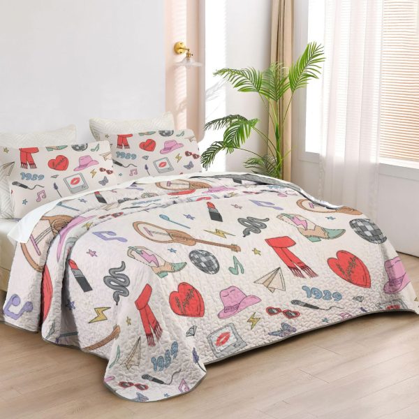 ZapMerch Pop Music Queen Quilt Bedspreads Artist Bed Set Bedding Coverlet Fabric Washable SC00009-007