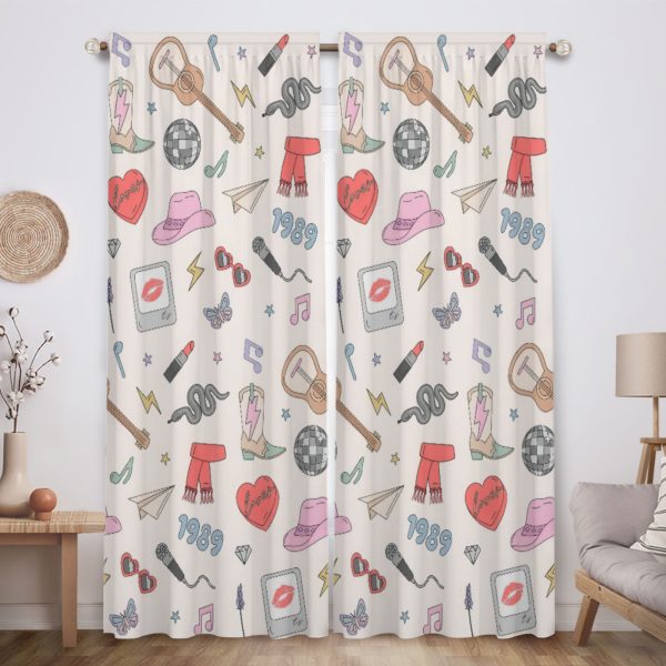 ZapMerch Pop Music Queen Window Curtains Artist Drapes Bedroom Home Room Decor Durable Fabric Machine Washable 82" X 84" SC00009-013