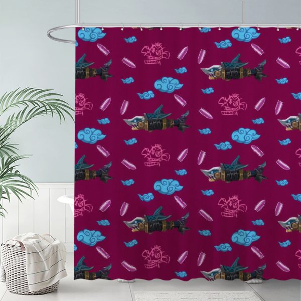 ZapMerch Magic City Shower Curtain, Animation Bathroom Decor, Waterproof Fabric Durable Easy Care Washable, 72"X72"(Hooks Not Included)