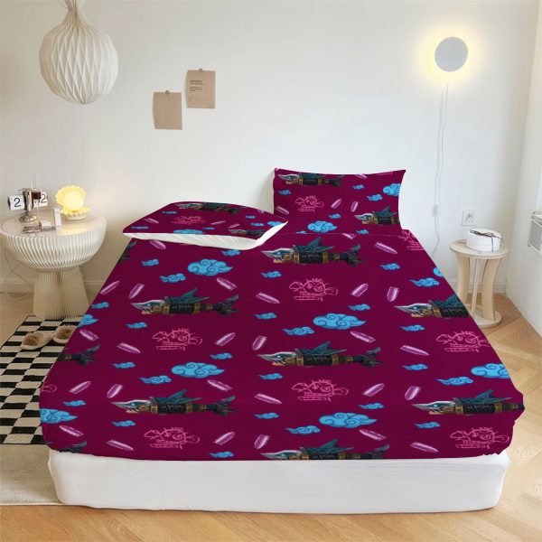 ZapMerch Magic City Fitted Sheet Animation Bed Sheets Bedding Set Deep Pockets Up To 16" Bedroom Decor SC00012-006