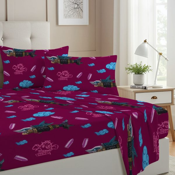 ZapMerch Twin Size Magic City Fitted Sheet Animation Bed Flat Sheets Bedding Set Deep Pockets Up To 16" Bedroom Decor With 1 Pillow Sham SC00012-009