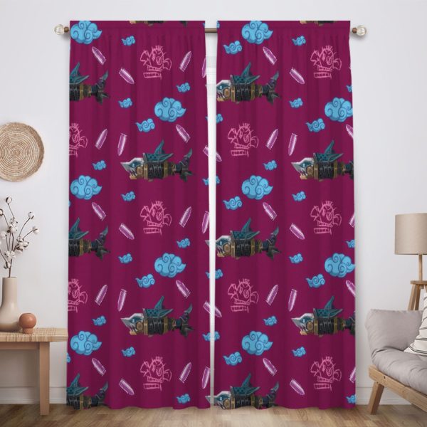 Funnytree Magic City Window Curtains Animation Drapes Bedroom Home Room Decor Durable Fabric Machine Washable 82" X 84" SC00012-013