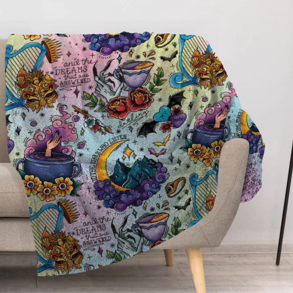 ZapMerch Fairy Tale War Blanket Magic And Love Throw Blankets Couch Bed Living Room Decor Soft Durable Washable 57" X 50" SC00015-004