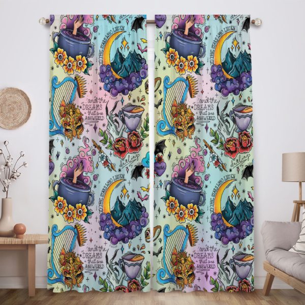 ZapMerch Fairy Tale War Window Curtains Magic And Love Drapes Bedroom Home Room Decor Durable Fabric Machine Washable 82" X 84" SC00015-013