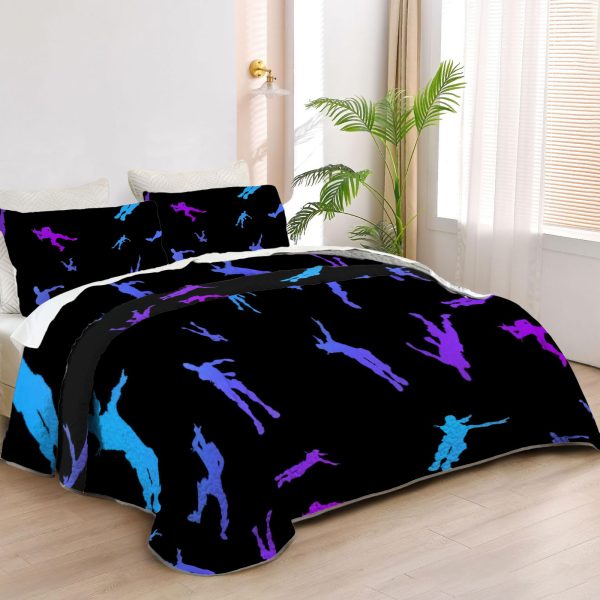 ZapMerch Battle Quilt Bedspreads Video Game Bed Set Bedding Coverlet Fabric Washable SC00020-007
