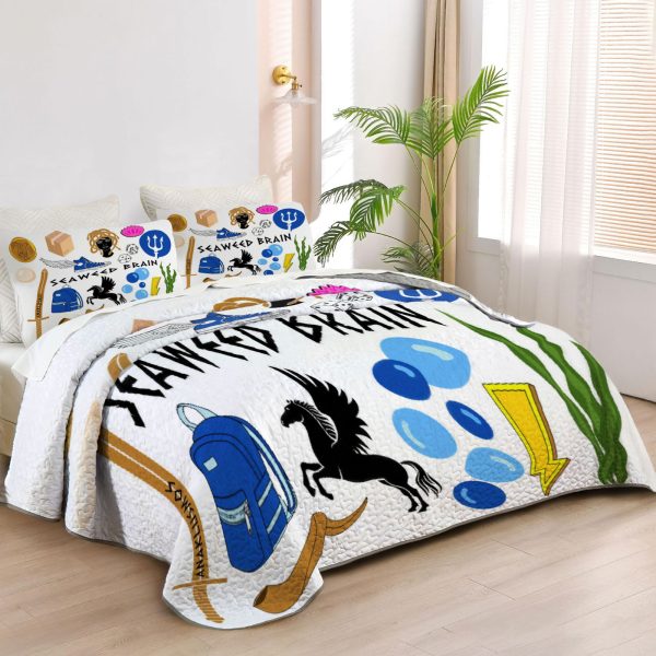 ZapMerch Demigod Adventures Quilt Bedspreads Greek Heroes Bed Set Bedding Coverlet Fabric Washable SC00022-007
