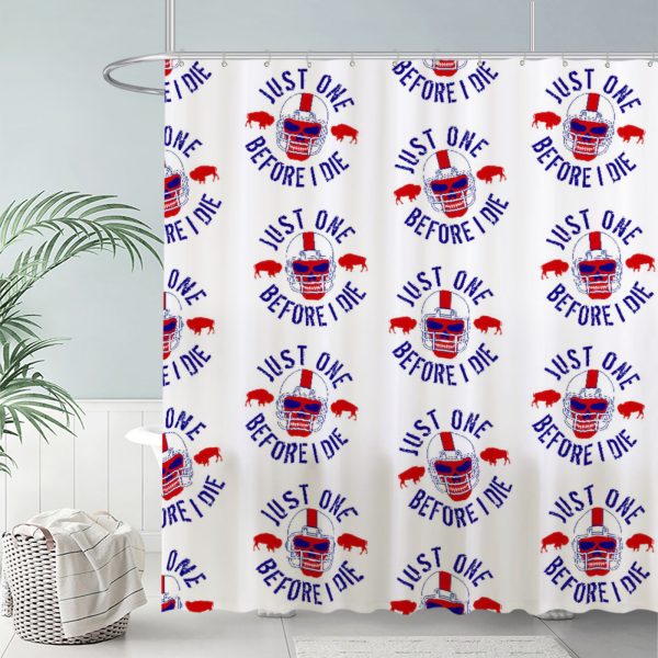 ZapMerch Buffalo Shower Curtain, Football Team Bathroom Decor, Waterproof Fabric Durable Easy Care Washable, 72"X72"(Hooks Not Included) SC00027-002