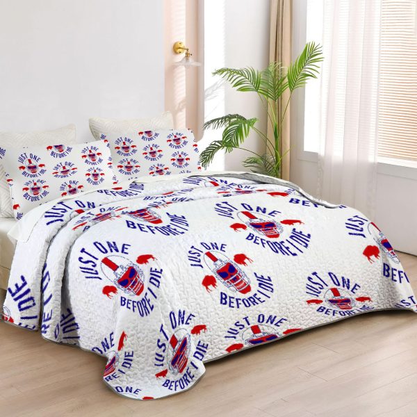 ZapMerch Buffalo Quilt Bedspreads Football Team Bed Set Bedding Coverlet Fabric Washable SC00027-007