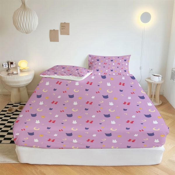 ZapMerch Moon Scouts Fitted Sheet Crystal Girls Bed Sheets Bedding Set Deep Pockets Up To 16" Bedroom Decor SC00029-006