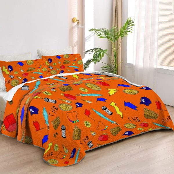 ZapMerch Demigod Adventures Quilt Bedspreads Greek Heroes Bed Set Bedding Coverlet Fabric Washable SC00035-007