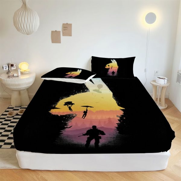 ZapMerch Battle Fitted Sheet Video Game Bed Sheets Bedding Set Deep Pockets Up To 16" Bedroom Decor SC00037-006