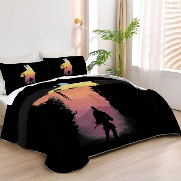 ZapMerch Battle Quilt Bedspreads Video Game Bed Set Bedding Coverlet Fabric Washable SC00037-007