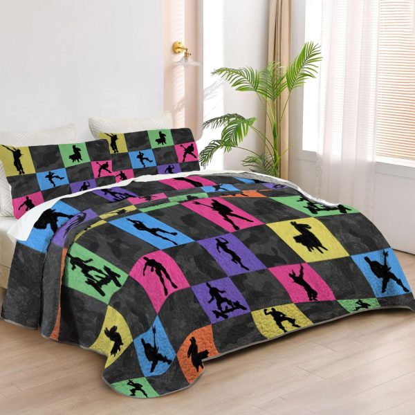 ZapMerch Battle Quilt Bedspreads Video Game Bed Set Bedding Coverlet Fabric Washable SC00038-007