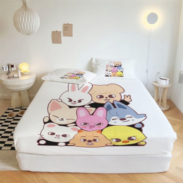 ZapMerch K-Pop Group Fitted Sheet Youth Soundwave Bed Sheets Bedding Set Deep Pockets Up To 16" Bedroom Decor SC00049-006