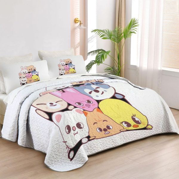 ZapMerch K-Pop Group Quilt Bedspreads Youth Soundwave Bed Set Bedding Coverlet Fabric Washable SC00049-007
