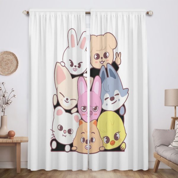 ZapMerch K-Pop Group Window Curtains Youth Soundwave Drapes Bedroom Home Room Decor Durable Fabric Machine Washable 82" X 84" SC00049-013