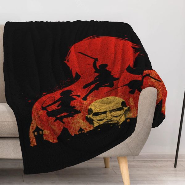 ZapMerch Titan Chronicles Blanket Japanese Anime Throw Blankets Couch Bed Living Room Decor Soft Durable Washable 57" X 50" SC00051-004