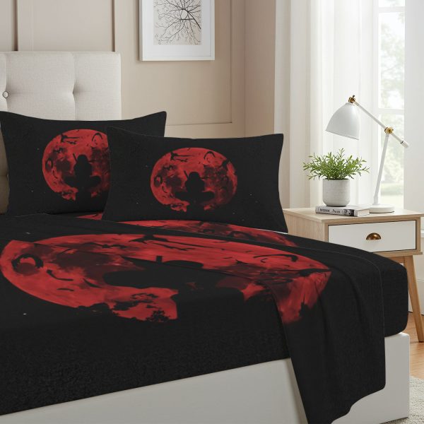 ZapMerch Twin Size Ninja Journeys Fitted Sheet Anime Bed Flat Sheets Bedding Set Deep Pockets Up To 16" Bedroom Decor With 1 Pillow Sham SC00056-009