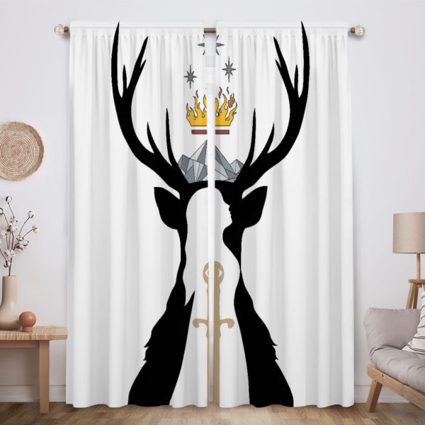 ZapMerch Glass And Steel Window Curtains Crown Of Shadows Drapes Bedroom Home Room Decor Durable Fabric Machine Washable 82" X 84" SC00058-013