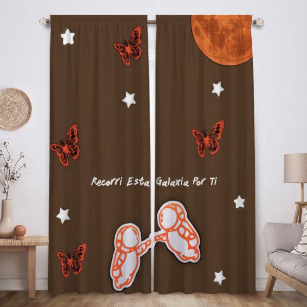 ZapMerch Music Sensation Window Curtains Latin Pop Artist Drapes Bedroom Home Room Decor Durable Fabric Machine Washable 82" X 84" SC00060-013