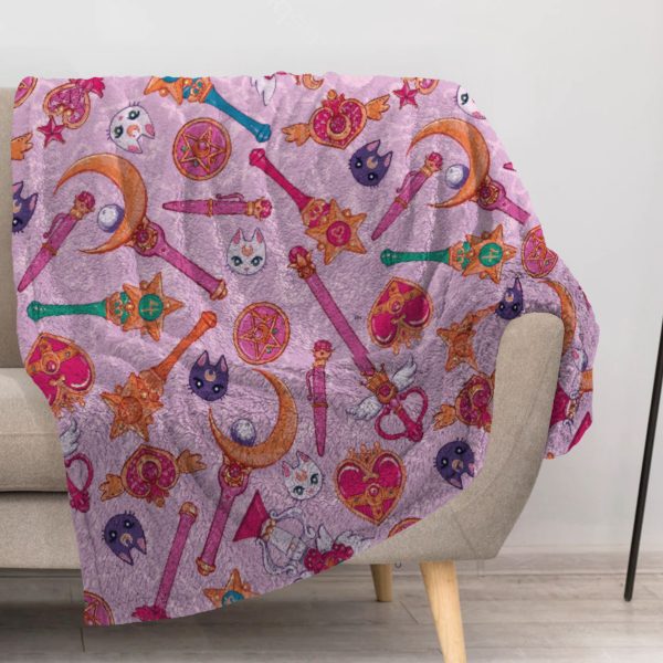 ZapMerch Moon Scouts Blanket Crystal Girls Throw Blankets Couch Bed Living Room Decor Soft Durable Washable 57" X 50" SC00069-004