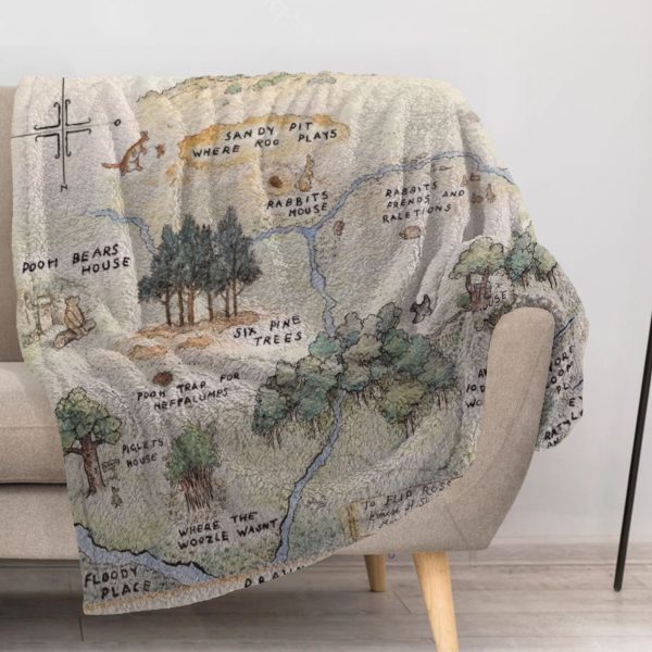ZapMerch Honey-Loving Bear Blanket Children'S Literature Throw Blankets Couch Bed Living Room Decor Soft Durable Washable 57" X 50" SC00076-004