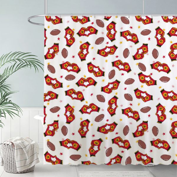 ZapMerch Kansas City Shower Curtain, Professional Football Team Bathroom Decor, Waterproof Fabric Durable Easy Care Washable, 72"X72"(Hooks Not Included)