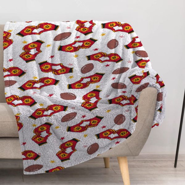 ZapMerch Kansas City Blanket Professional Football Team Throw Blankets Couch Bed Living Room Decor Soft Durable Washable 57" X 50" SC00079-004
