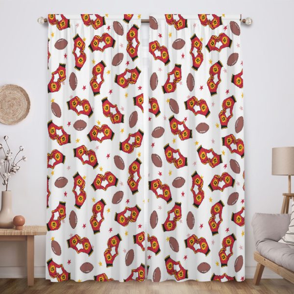 ZapMerch Kansas City Window Curtains Professional Football Team Drapes Bedroom Home Room Decor Durable Fabric Machine Washable 82" X 84" SC00079-013