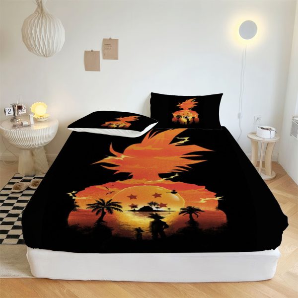 ZapMerch Super Warriors Fitted Sheet Japanese Anime Bed Sheets Bedding Set Deep Pockets Up To 16" Bedroom Decor SC00081-006
