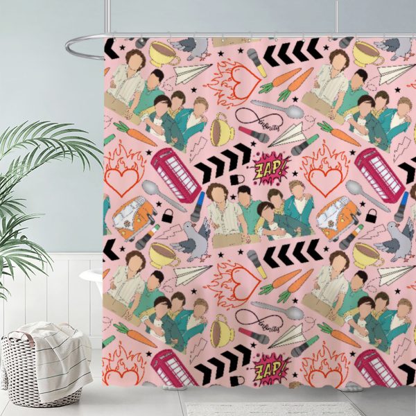 ZapMerch United Harmony Shower Curtain, Pop Band Bathroom Decor, Waterproof Fabric Durable Easy Care Washable, 72"X72"(Hooks Not Included)