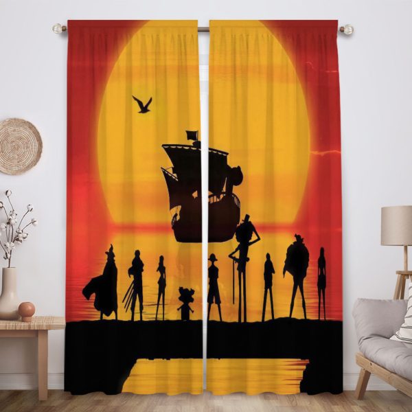 ZapMerch Pirate'S Odyssey Window Curtains Japanese Anime Drapes Bedroom Home Room Decor Durable Fabric Machine Washable 82" X 84" SC00090-013