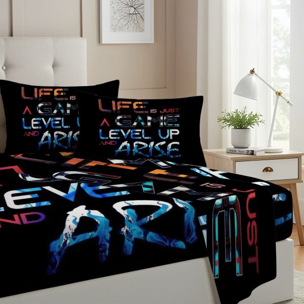 ZapMerch Twin Size Shadow Monarch Fitted Sheet Hunter'S Awakening Bed Flat Sheets Bedding Set Deep Pockets Up To 16" Bedroom Decor With 1 Pillow Sham SC00091-009