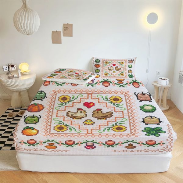 ZapMerch Farming Adventure Fitted Sheet Game Bed Sheets Bedding Set Deep Pockets Up To 16" Bedroom Decor SC00094-006
