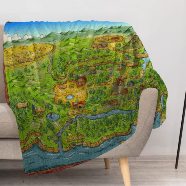 ZapMerch Farming Adventure Blanket Game Throw Blankets Couch Bed Living Room Decor Soft Durable Washable 57" X 50" SC00095-004
