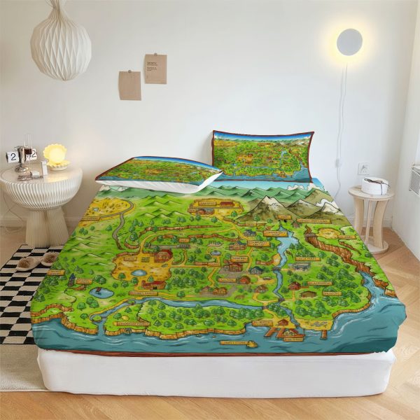 ZapMerch Farming Adventure Fitted Sheet Game Bed Sheets Bedding Set Deep Pockets Up To 16" Bedroom Decor SC00095-006