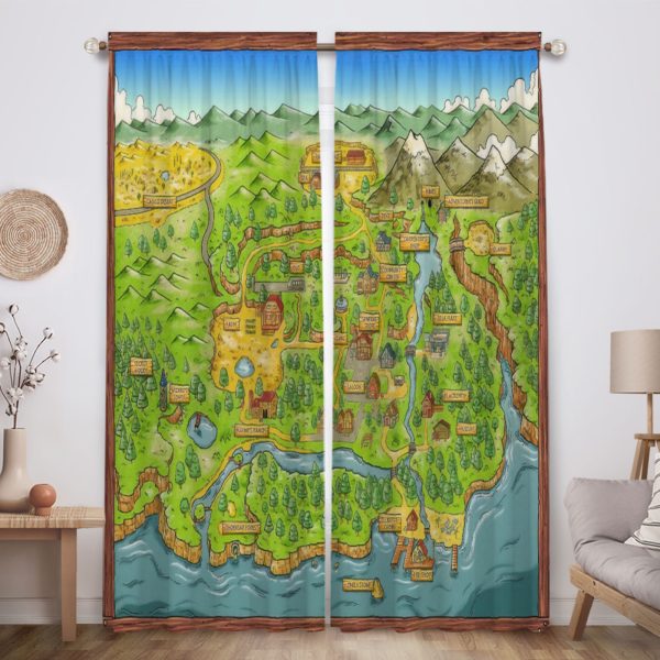 ZapMerch Farming Adventure Window Curtains Game Drapes Bedroom Home Room Decor Durable Fabric Machine Washable 82" X 84" SC00095-013