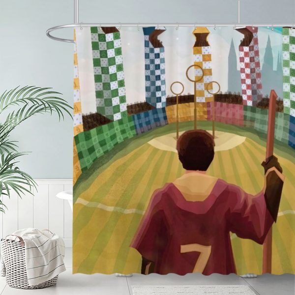 ZapMerch Wizarding World Shower Curtain, Colorful Bathroom Decor, Waterproof Fabric Easy Care Washable, 72"X72"(Hooks Not Included) SC00106-002