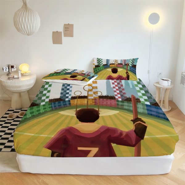 ZapMerch Wizarding World Fitted Sheet Wwe Bed Sheets Bedding Set Deep Pockets Up To 16" Bedroom Decor SC00106-006