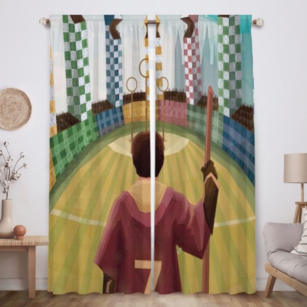 ZapMerch Wizarding World Window Curtains Wwe Drapes Bedroom Home Room Decor Durable Fabric Machine Washable 82" X 84" SC00106-013
