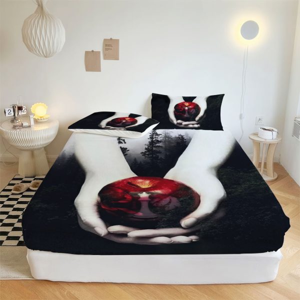 ZapMerch Nightfall Romance Fitted Sheet Vampire Bed Sheets Bedding Set Deep Pockets Up To 16" Bedroom Decor SC00114-006