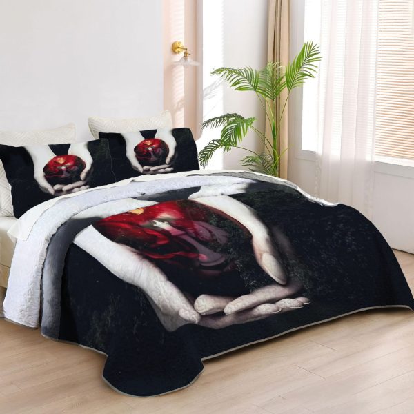 ZapMerch Nightfall Romance Quilt Bedspreads Vampire Bed Set Bedding Coverlet Fabric Washable SC00114-007