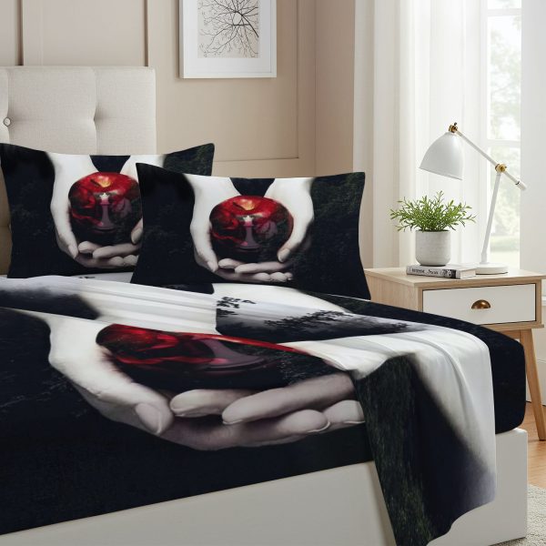 ZapMerch Twin Size Nightfall Romance Fitted Sheet Vampire Bed Flat Sheets Bedding Set Deep Pockets Up To 16" Bedroom Decor With 1 Pillow Sham SC00114-009