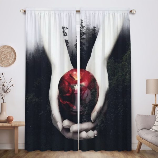 ZapMerch Nightfall Romance Window Curtains Vampire Drapes Bedroom Home Room Decor Durable Fabric Machine Washable 82" X 84" SC00114-013