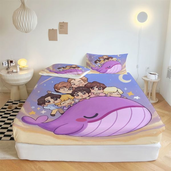ZapMerch Kpop Squad Fitted Sheet Melody Seven Bed Sheets Bedding Set Deep Pockets Up To 16" Bedroom Decor SC00116-006