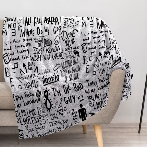 ZapMerch Dark Pop Muse Blanket Wavy Soundscapes Throw Blankets Couch Bed Living Room Decor Soft Durable Washable 57" X 50" SC00118-004