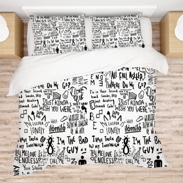 ZapMerch Dark Pop Muse Comforter Set Wavy Soundscapes Bed Bedding Sets Bedroom Decor SC00118-005